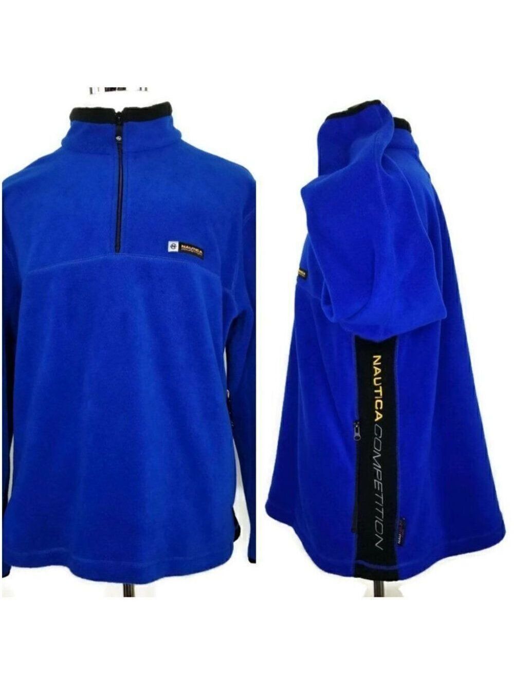 Vtg 90s Nautica Competition Fleece Pullover Usa